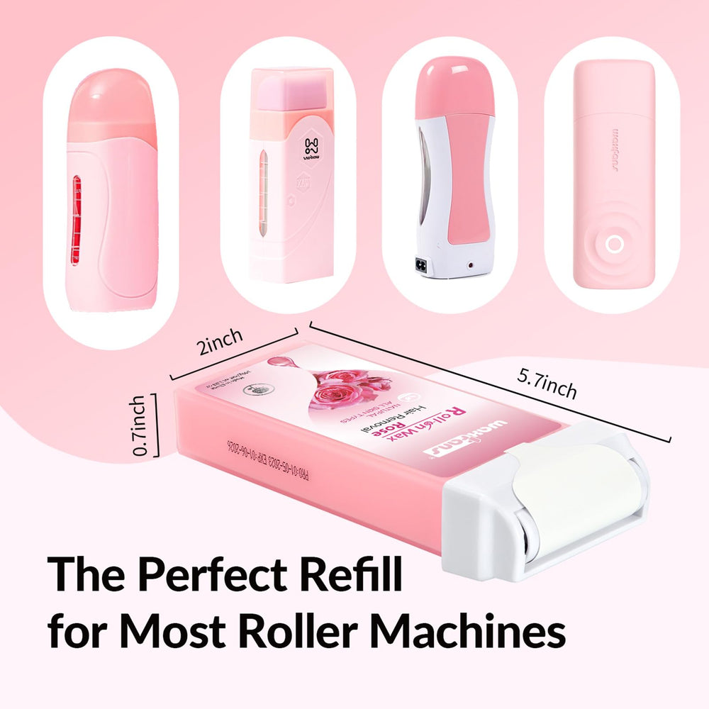 waxfans size comparison with hand to show roller capacity and economical use