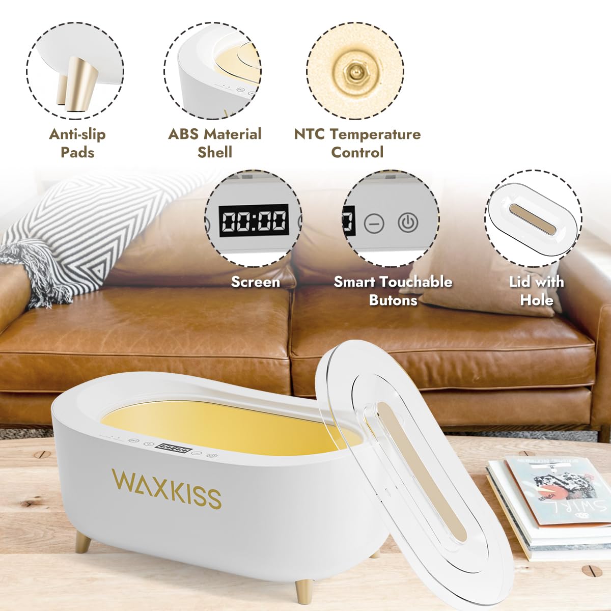 waxkiss detail NTC sensor closeup showing accurate temperature monitoring for safety