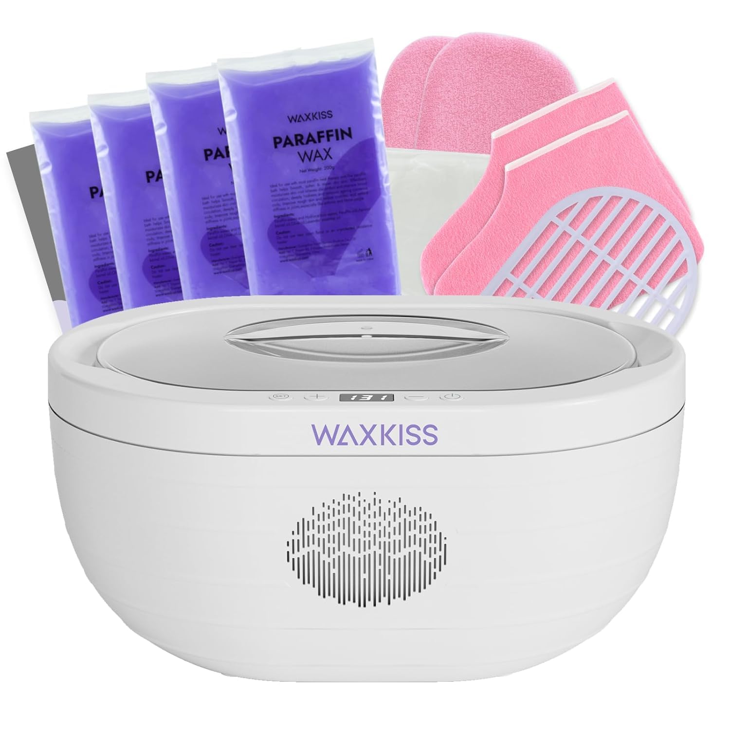 waxkiss front packaging showing compact 3L bath and kit benefits
