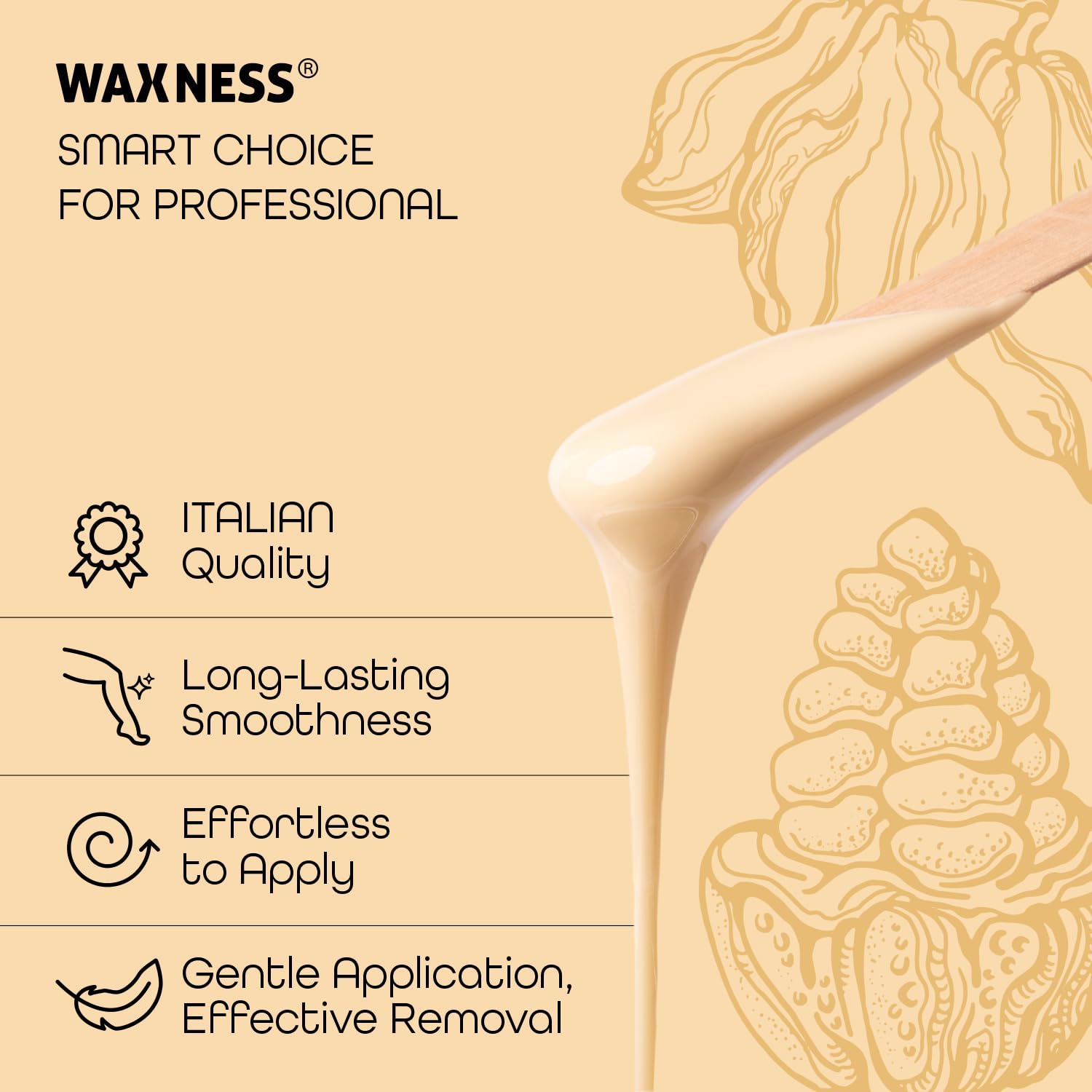 Close-up of Waxness beads texture highlighting smooth meltability and consistent bead size