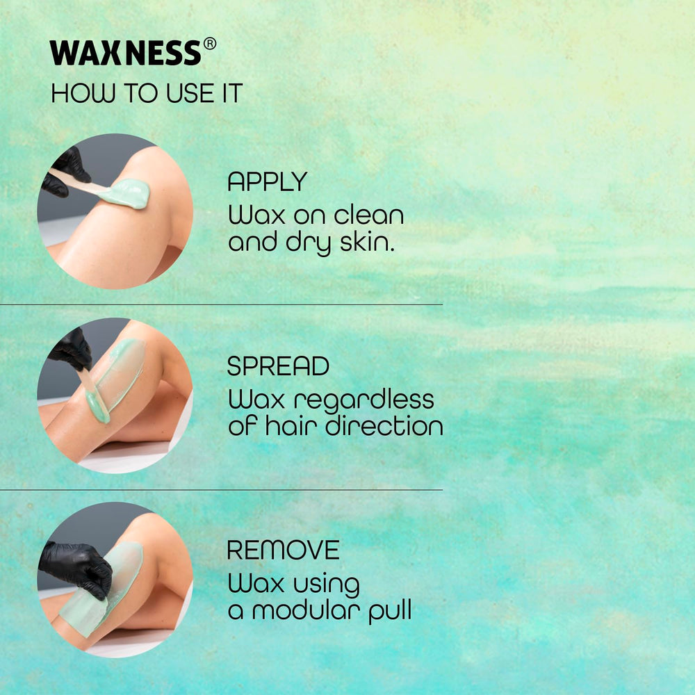 Waxness used underarm demonstrating stripless removal and reduced irritation