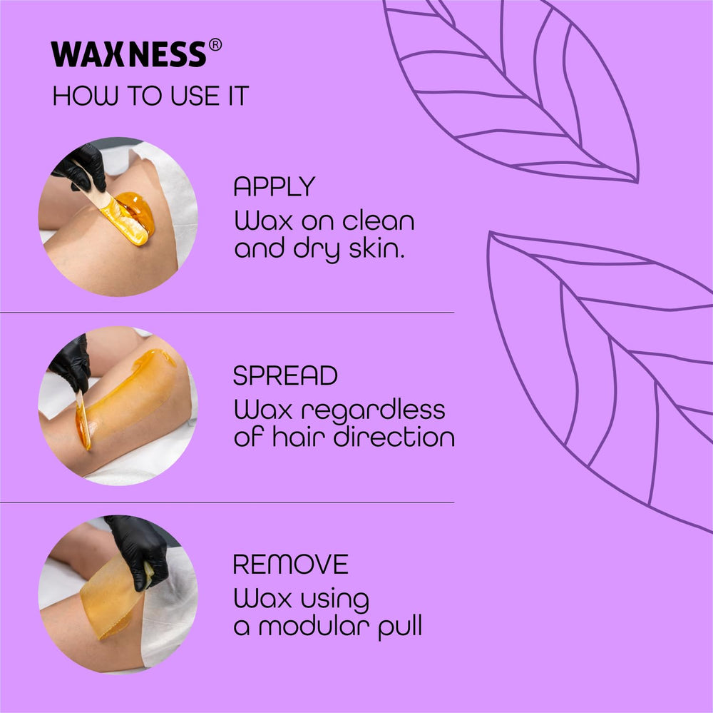 Peeling Waxness wax film during removal showing clean hair uptake