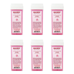 Waxness front packaging showing six rose cartridges and professional benefit