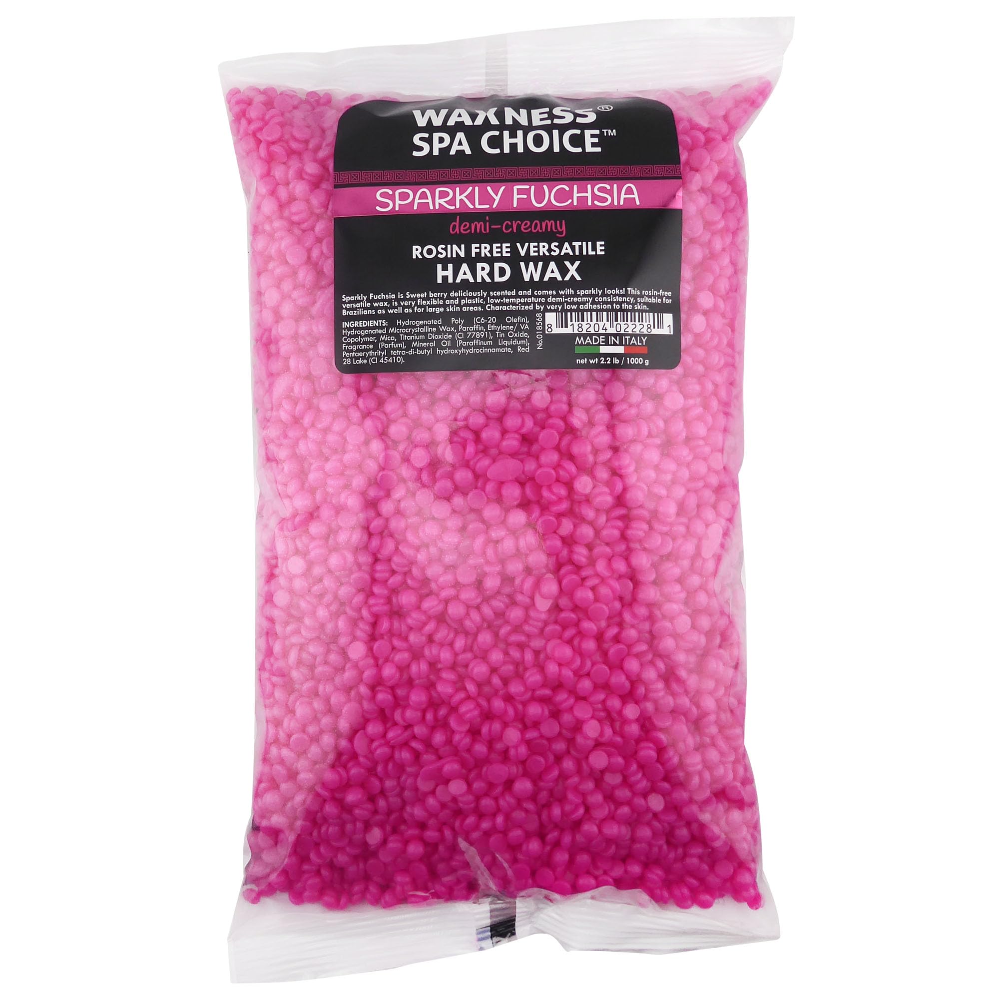 Waxness sparkly fuchsia front tin showing product branding and colorful finish, professional appeal