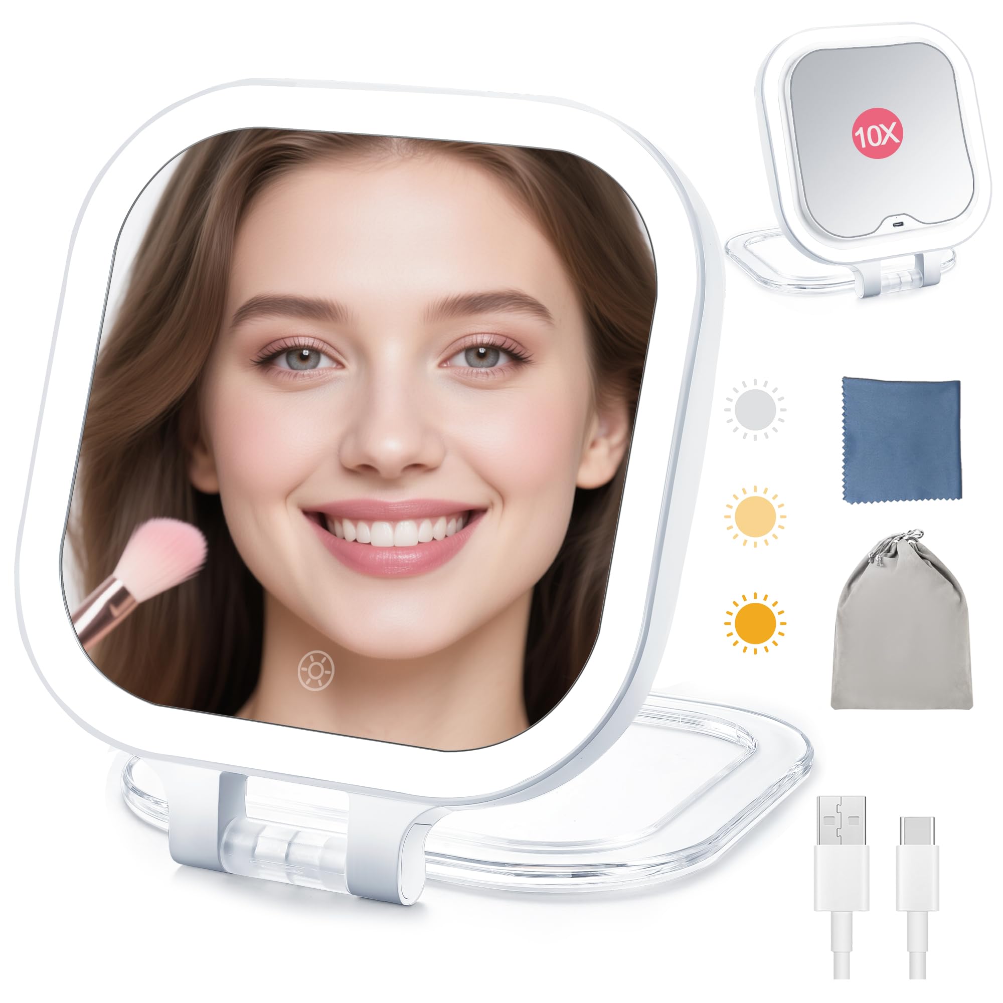wayleeos front folded mirror showing compact travel benefit