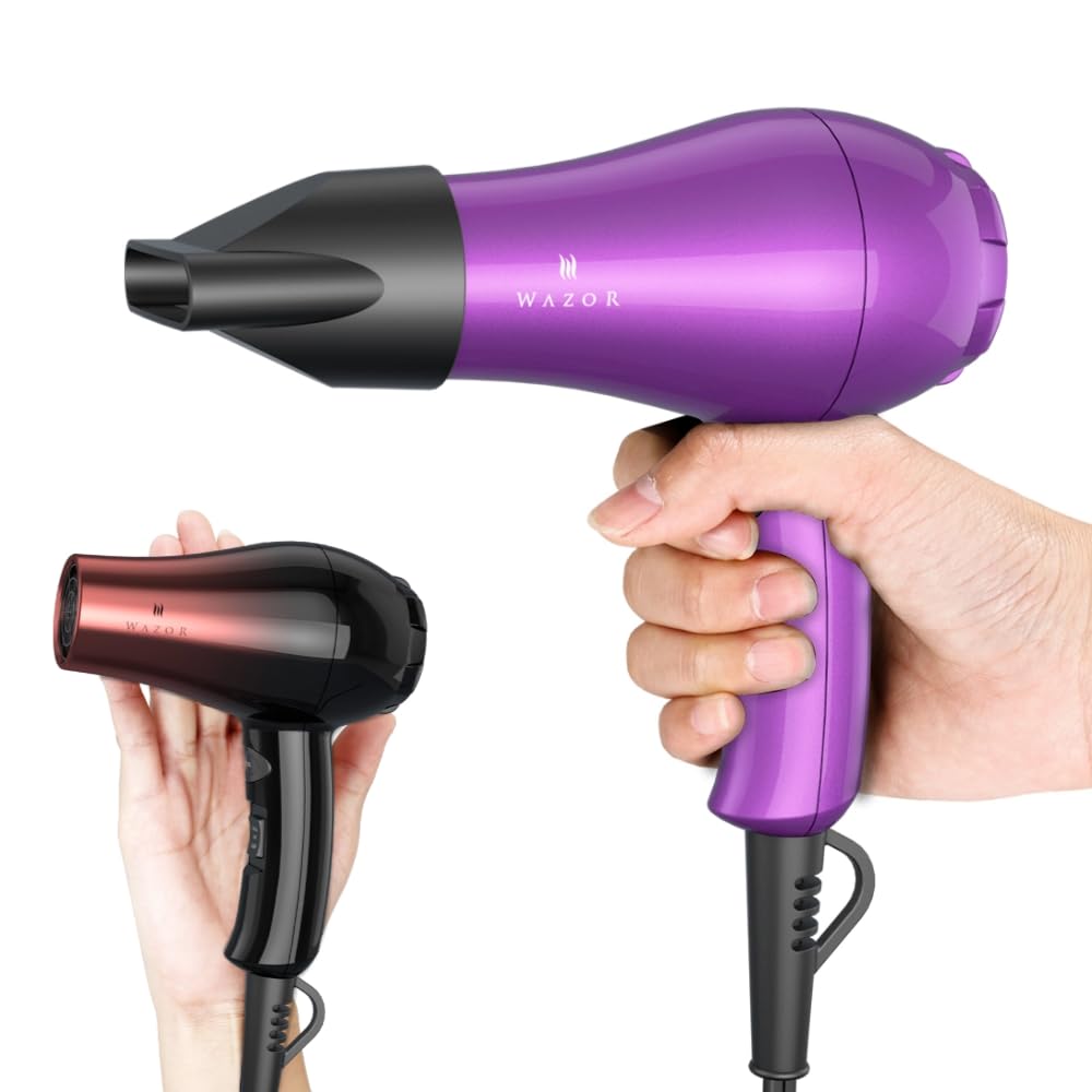 Wazor mini dryer front view showing compact form and fast drying benefit
