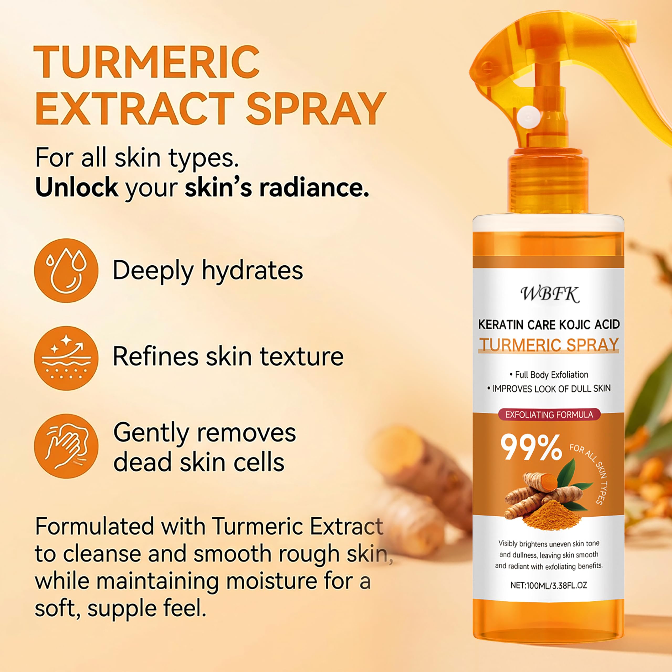 WBFK turmeric root close-up highlighting natural ingredient benefits