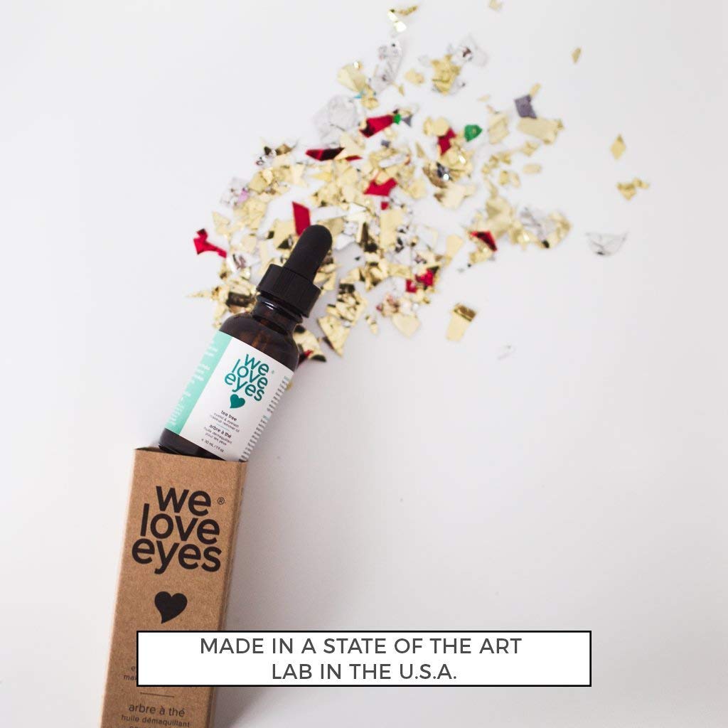 We Love Eyes bottle next to credit card showing travel-friendly size benefit