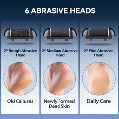 Wea&Hea close-up of six roller heads demonstrating texture options for tailored buffing