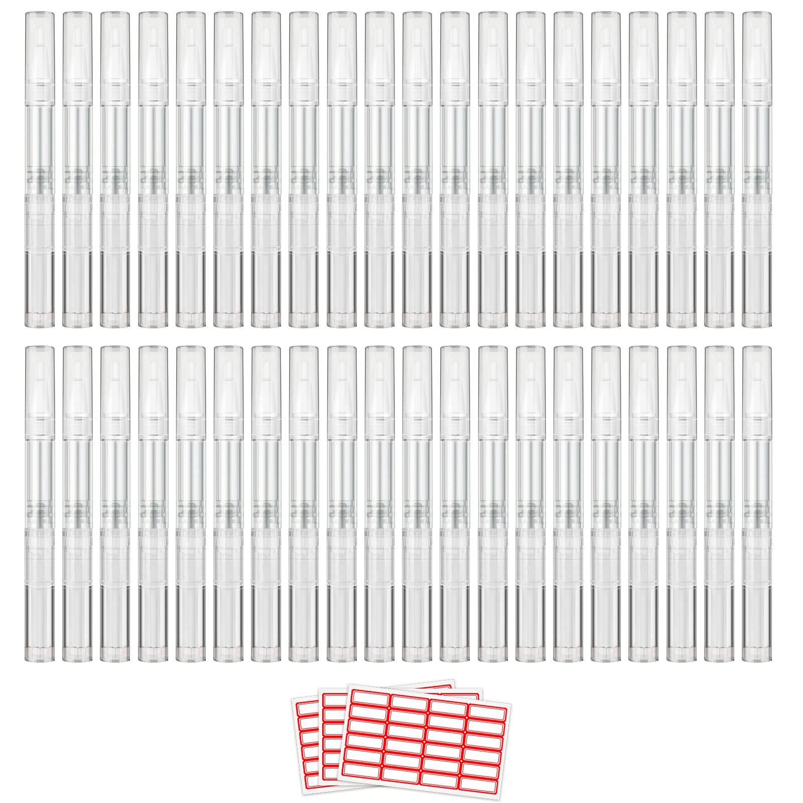 WEBBYBEAR front view of 40 empty cuticle oil pens showing compact set and caps for easy storage
