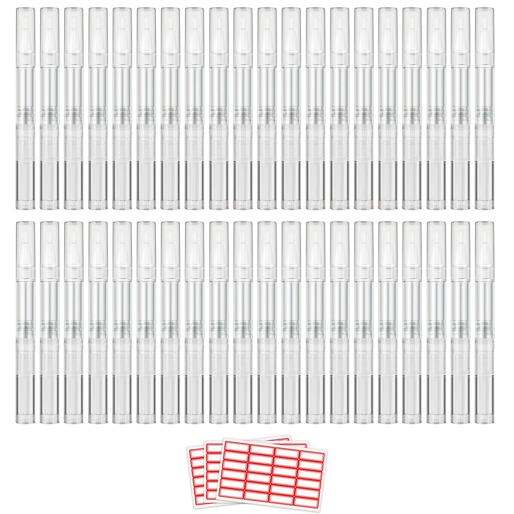 WEBBYBEAR front view of 40 empty cuticle oil pens showing compact set and caps for easy storage