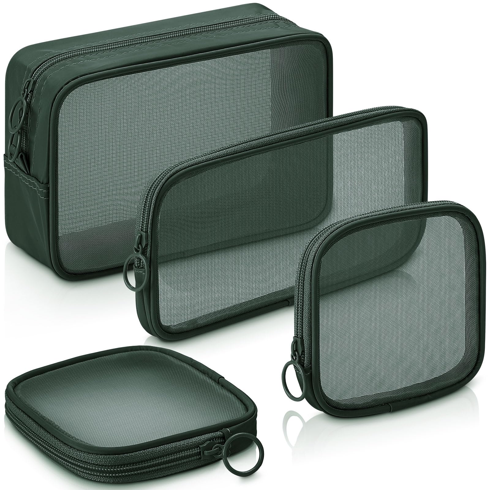 Weewooday front packshot olive green showing all four pouches and organization