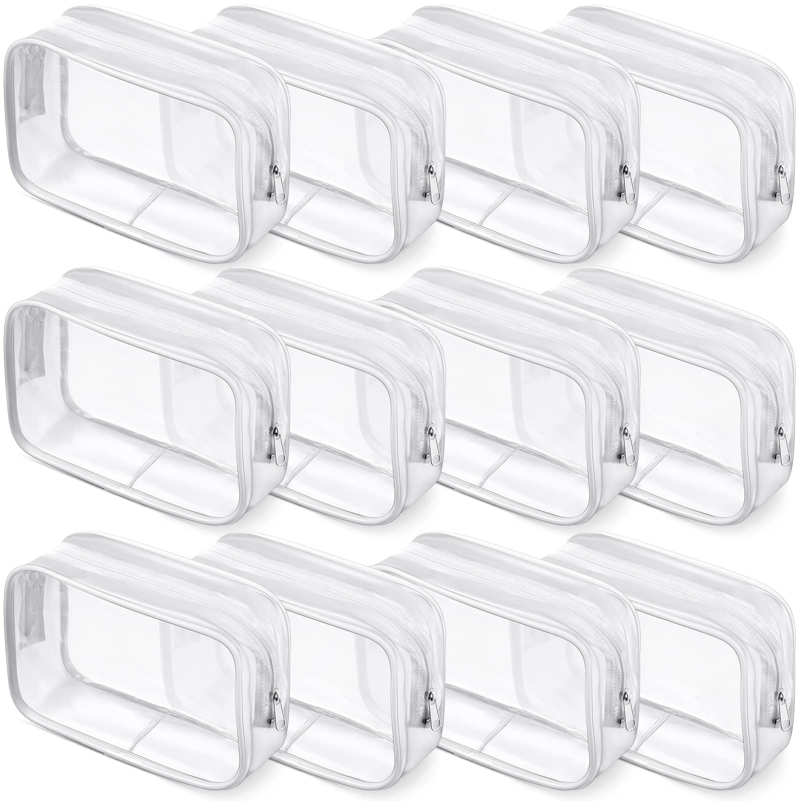 Weewooday front view clear cosmetic bag showing contents for quick access