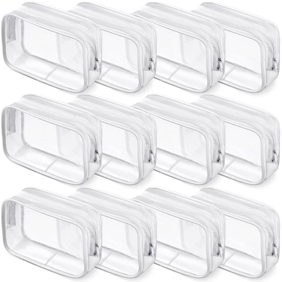 Weewooday front view clear cosmetic bag showing contents for quick access
