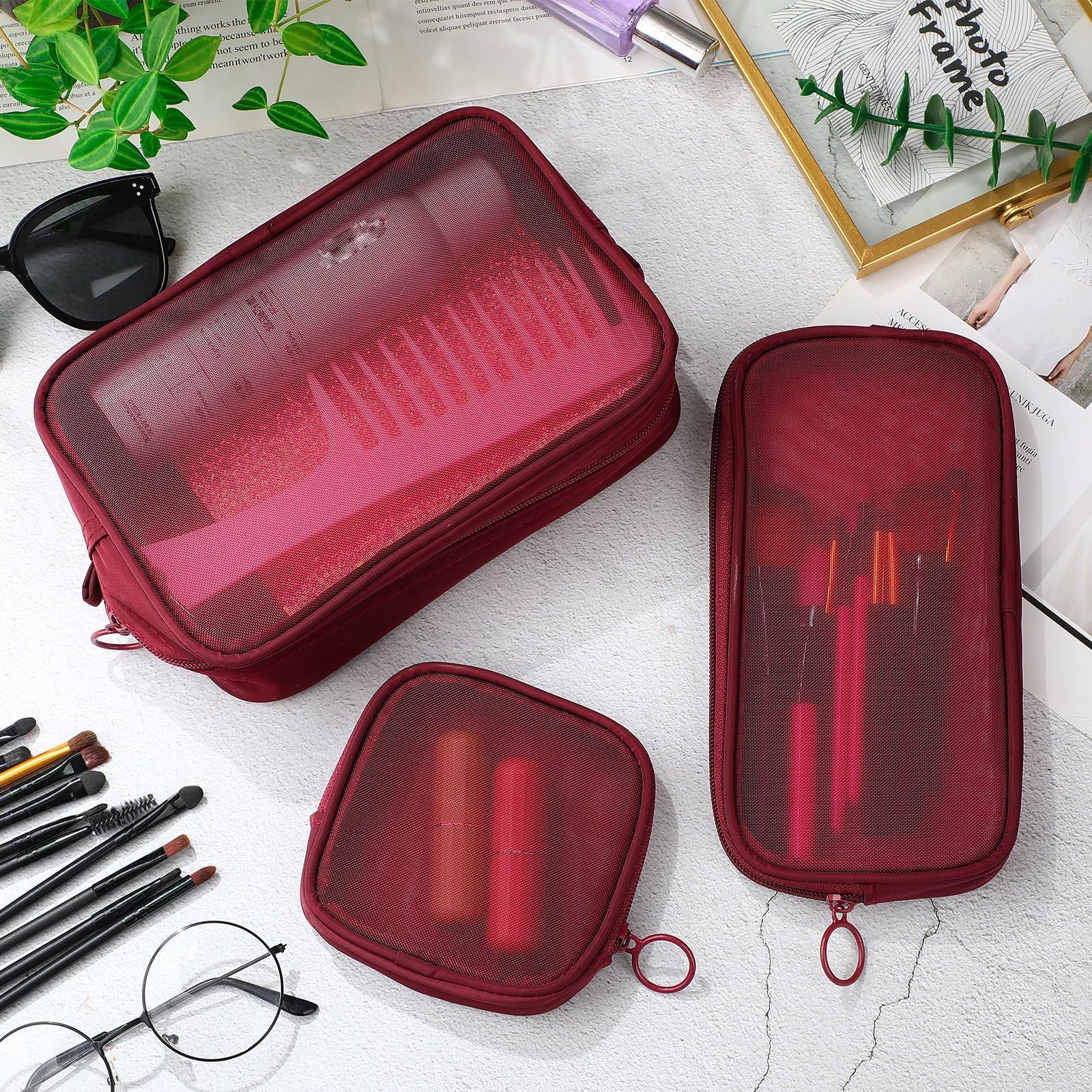 Weewooday pouches packed inside a suitcase showing travel-friendly lightweight benefit