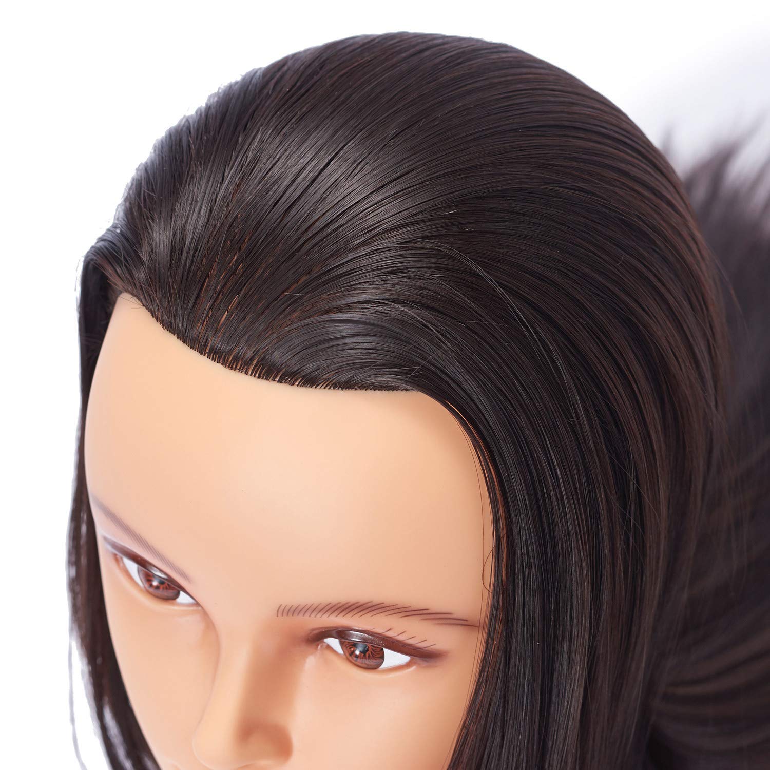 WEICHENHAIR mannequin clamped to table demonstrating stable mounting for hands-free practice