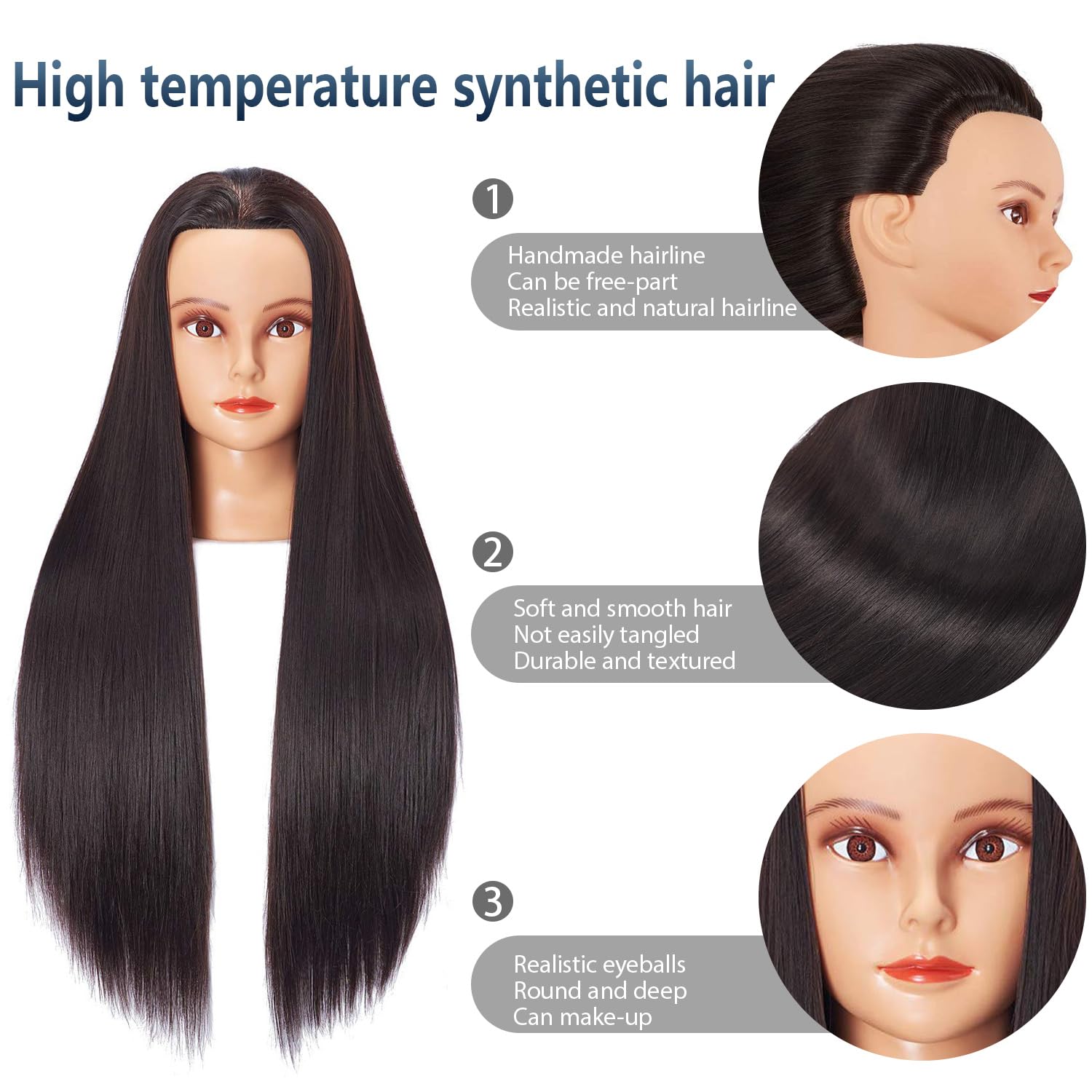 WEICHENHAIR close-up of synthetic hair texture showing heat-resistant fiber for styling