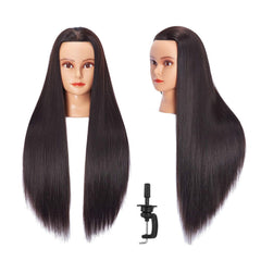WEICHENHAIR front view full head showing long black fiber hair and styling practice benefit