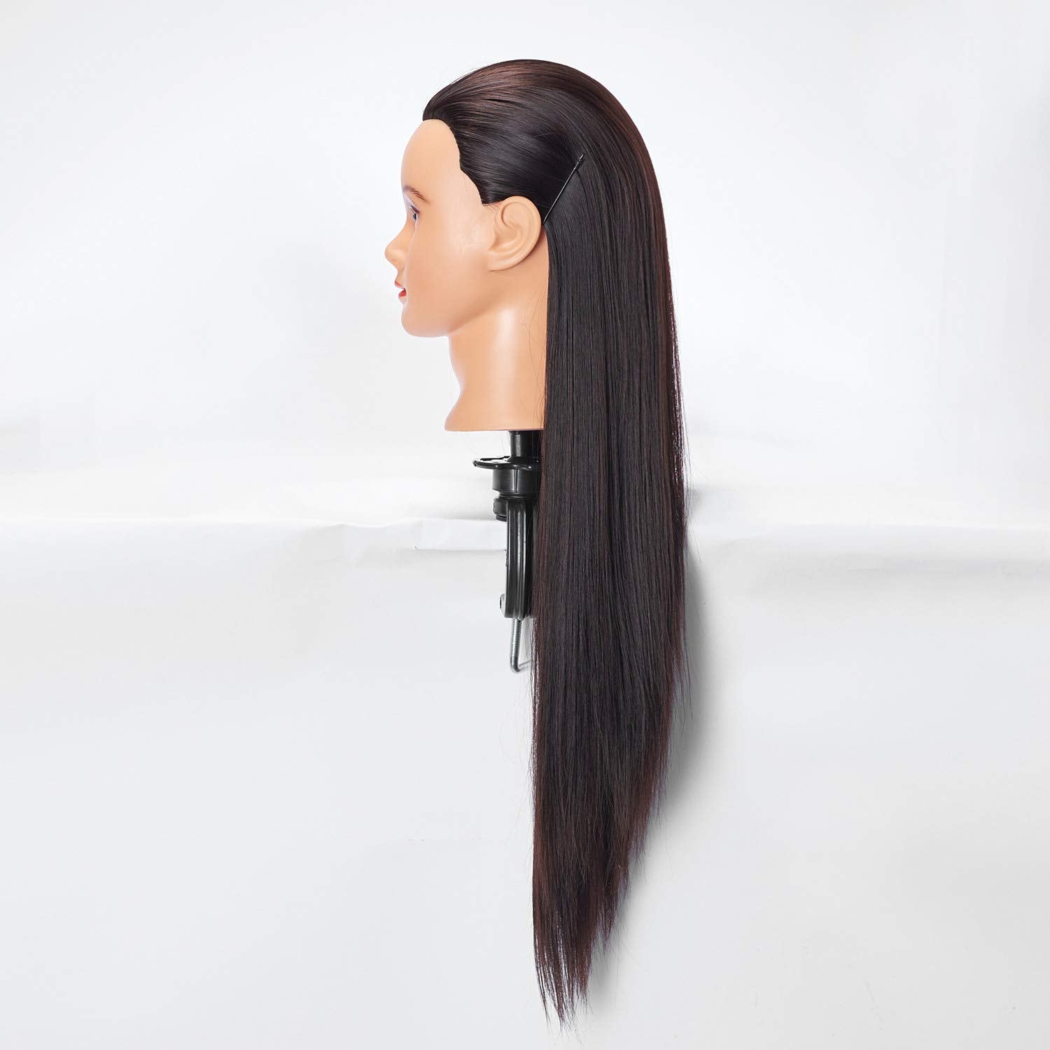 WEICHENHAIR length comparison against ruler showing 26–28 inch hair for cutting practice