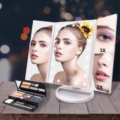 WEILY open mirror lit by 21 LEDs for clear makeup application