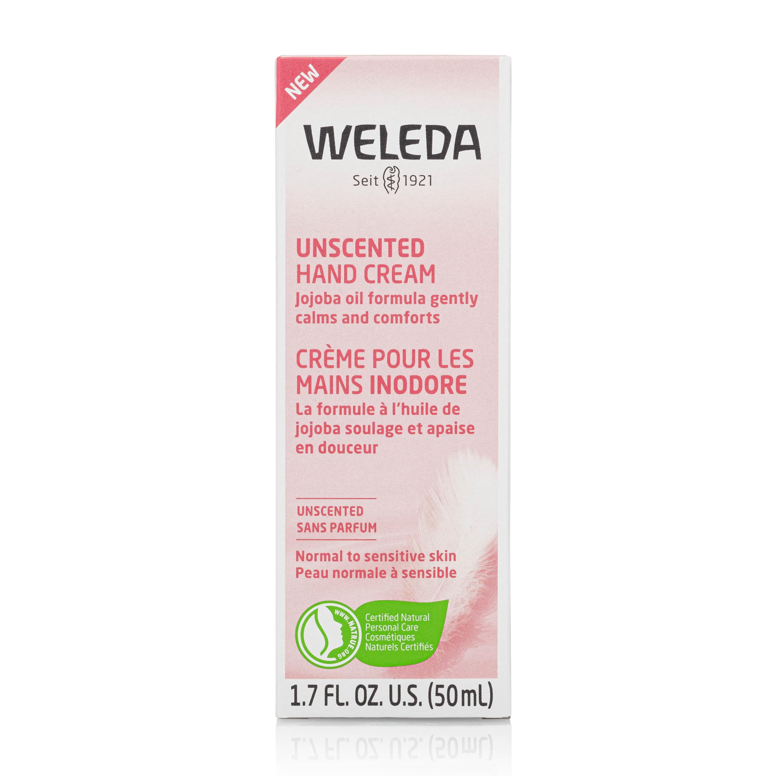 Weleda hand cream back label with ingredients list highlighting natural oils and transparency benefits