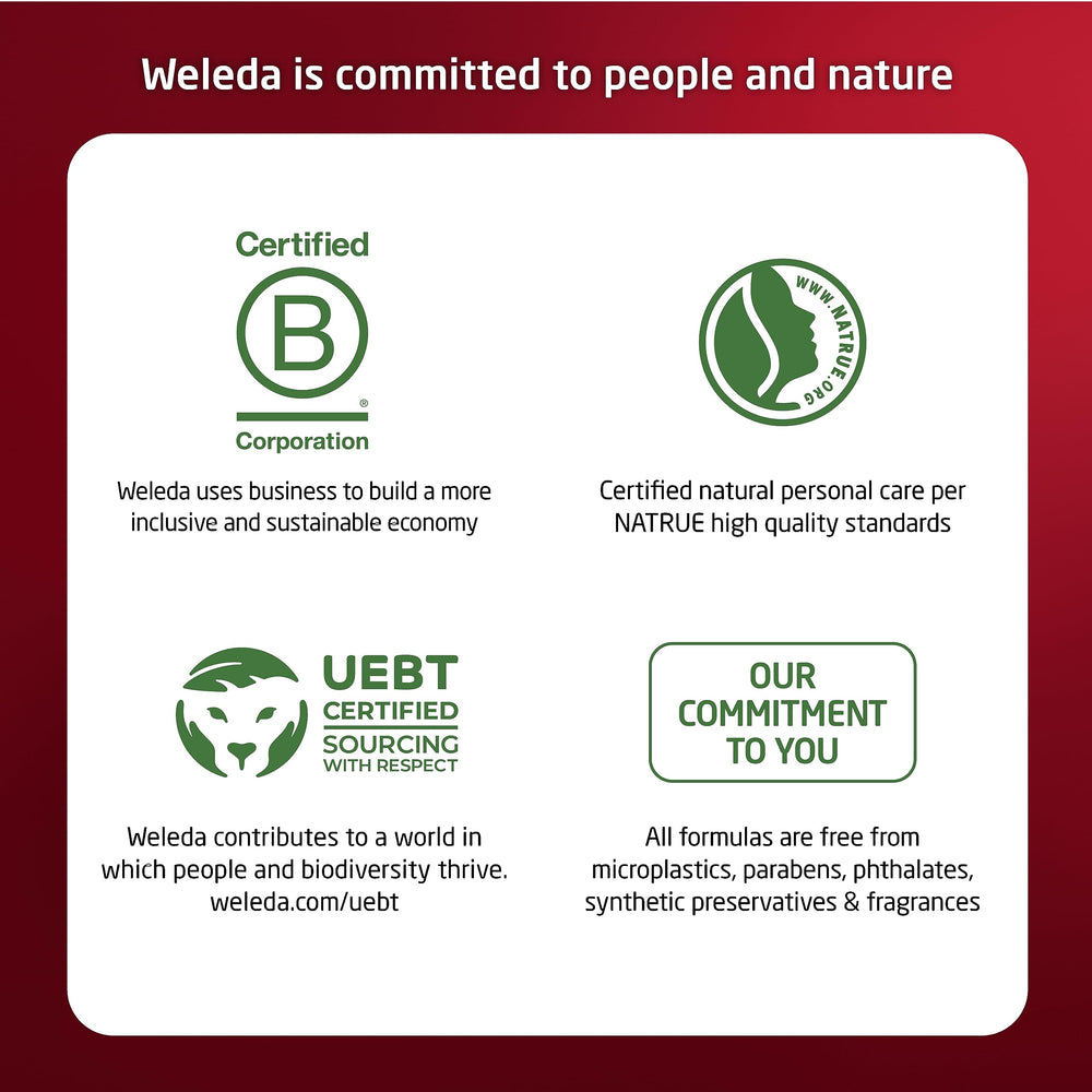 Weleda serum applied to cheek demonstrating layering under moisturizer benefit