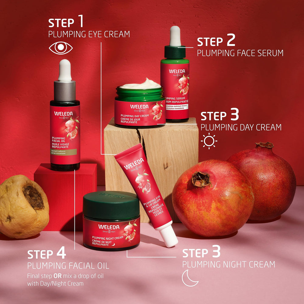 Weleda serum before and after skin texture comparison showing smoothing benefit
