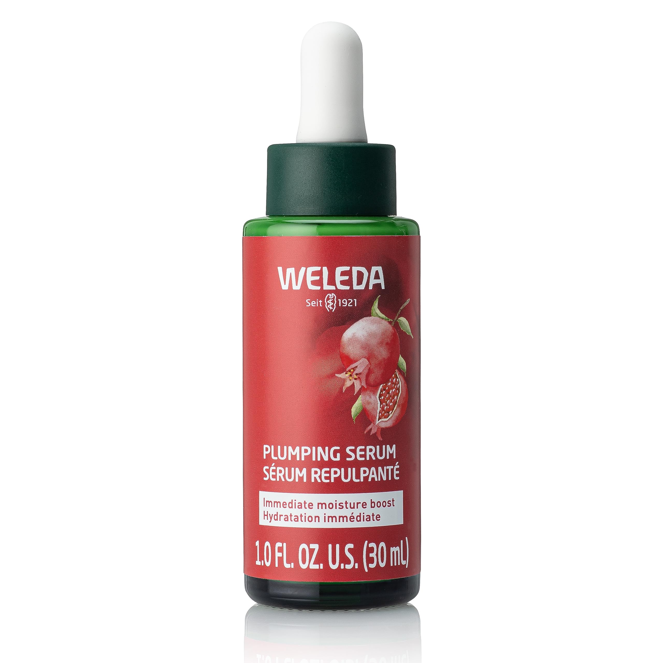 Weleda plumping serum front packaging showing bottle and label benefit