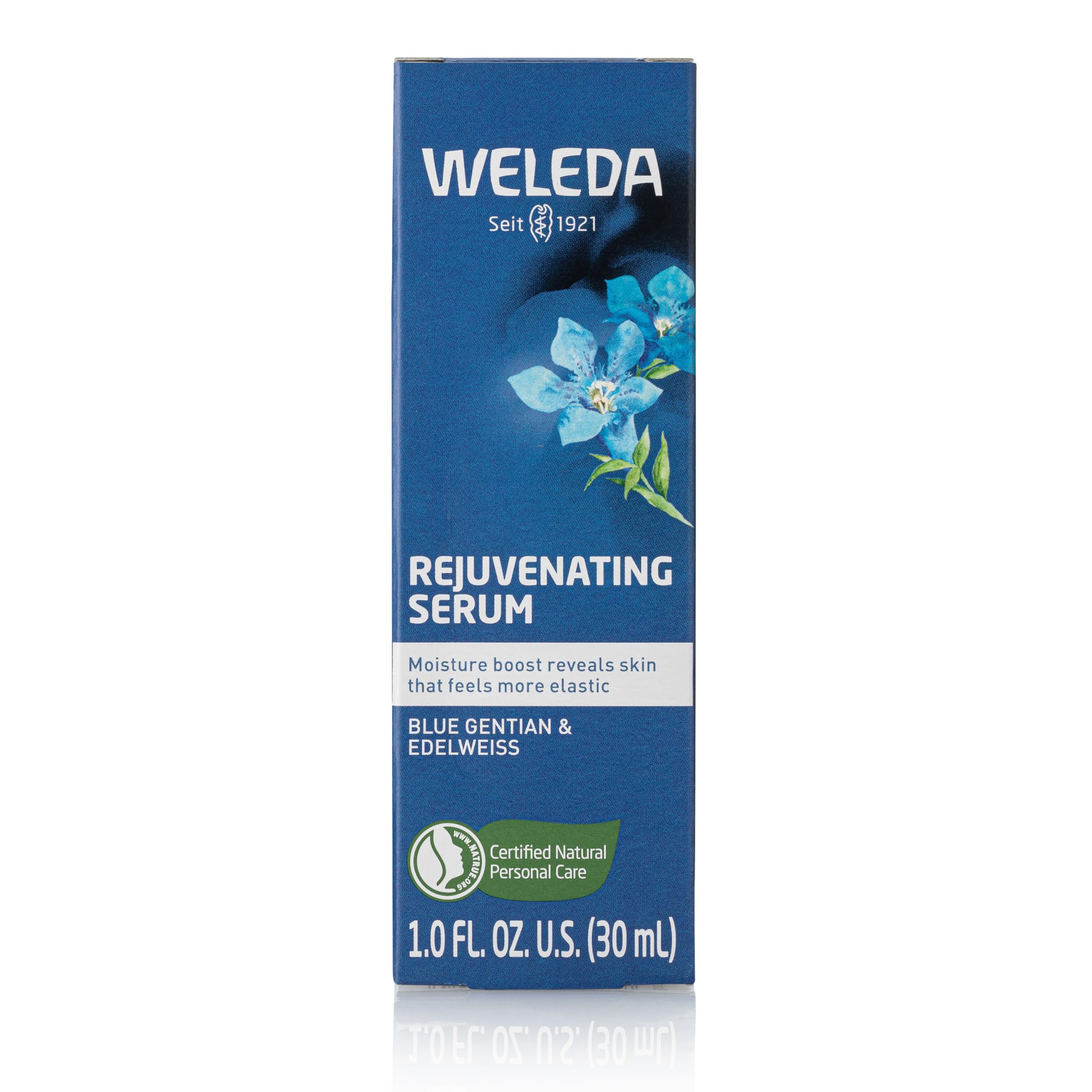 Weleda dropper close-up dispensing a drop, highlights precise application benefit