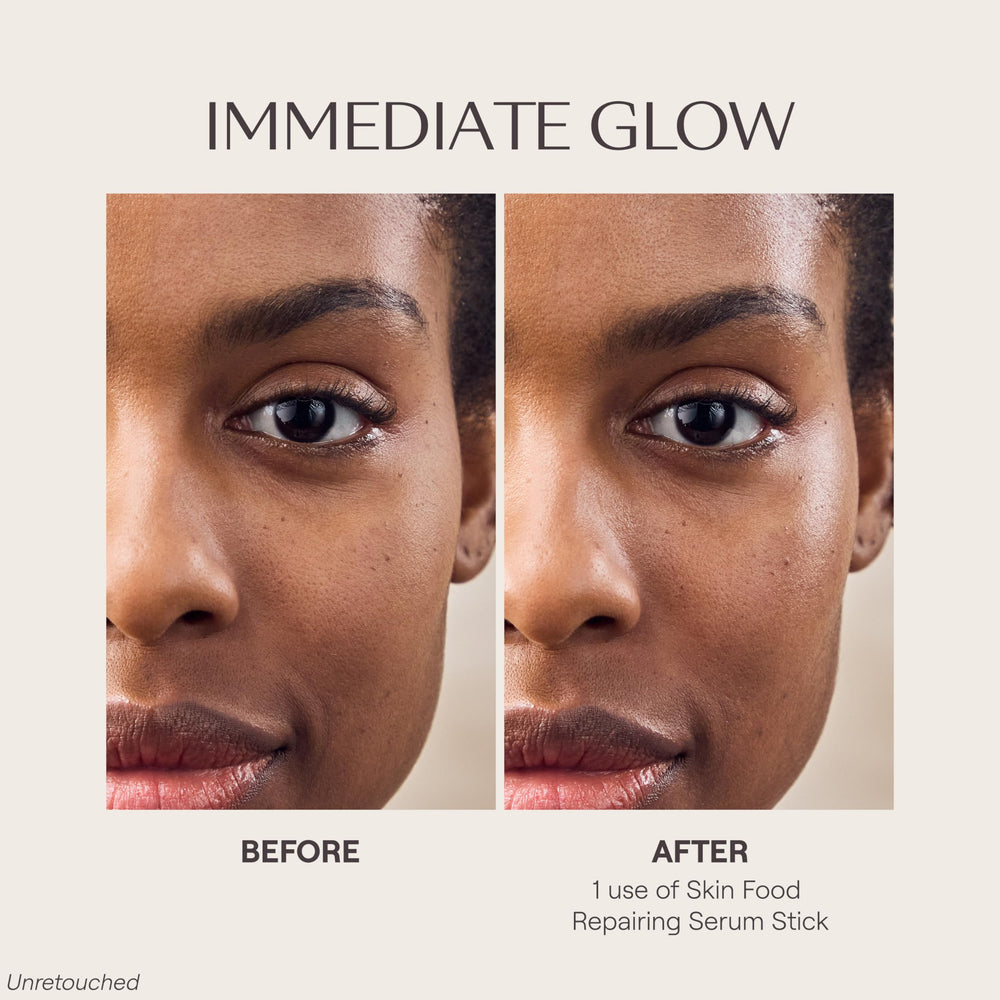 Weleda serum used under makeup showing priming effect and non-greasy finish