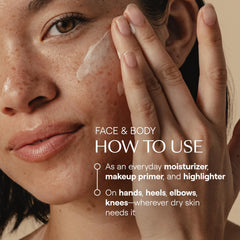 Weleda Skin Food Light size comparison in hand highlighting portable 2.5 fl oz