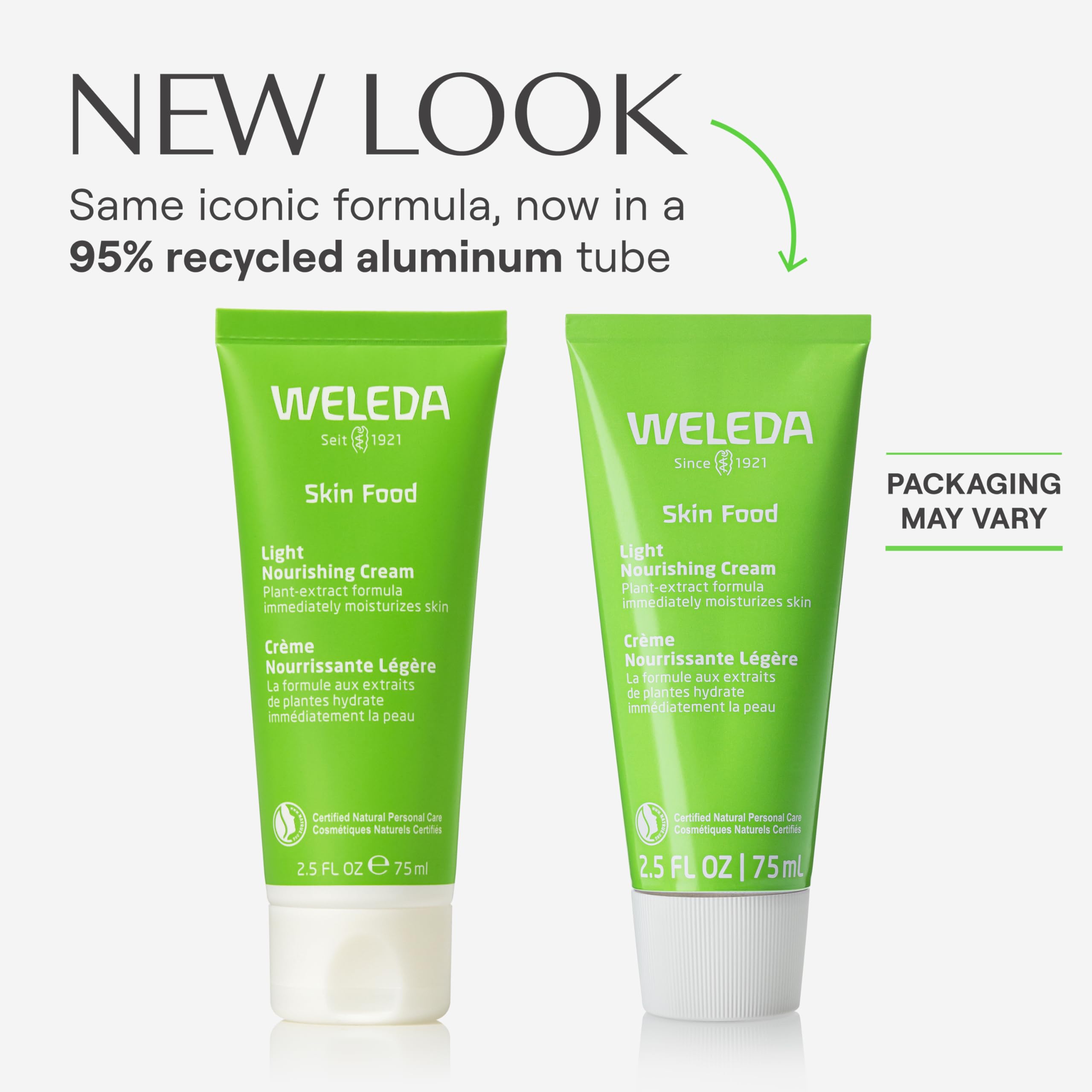 Weleda Skin Food Light texture close-up demonstrating lightweight absorbent cream