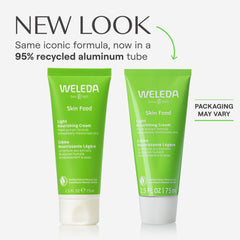 Weleda Skin Food Light texture close-up demonstrating lightweight absorbent cream