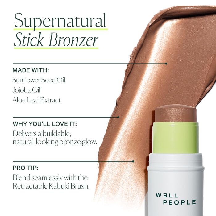 Well People skin swatch on arm showing neutral tan shade and natural warmth