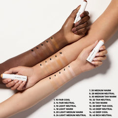 Well People creamy texture swipe on skin demonstrating blendable, buildable coverage