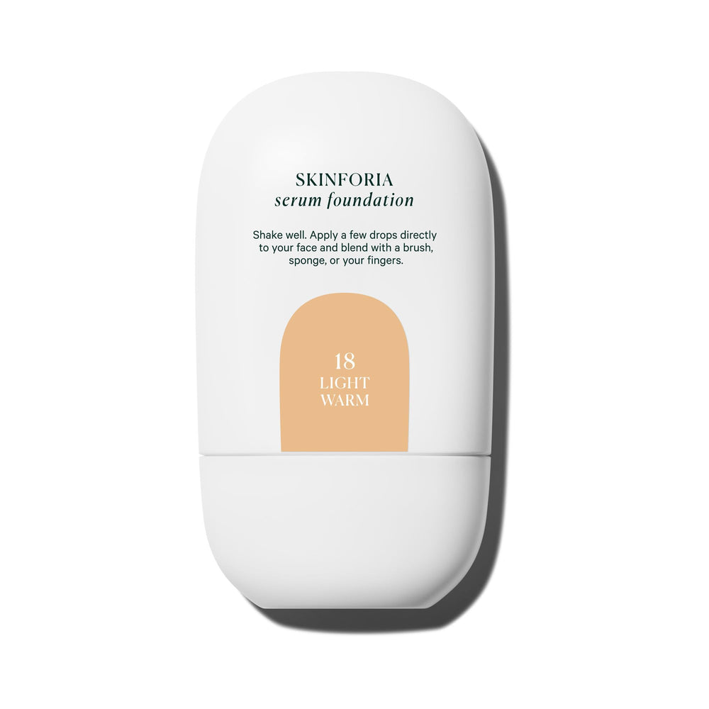 Well People bottle labeled 18 Light Warm highlighting accurate shade match