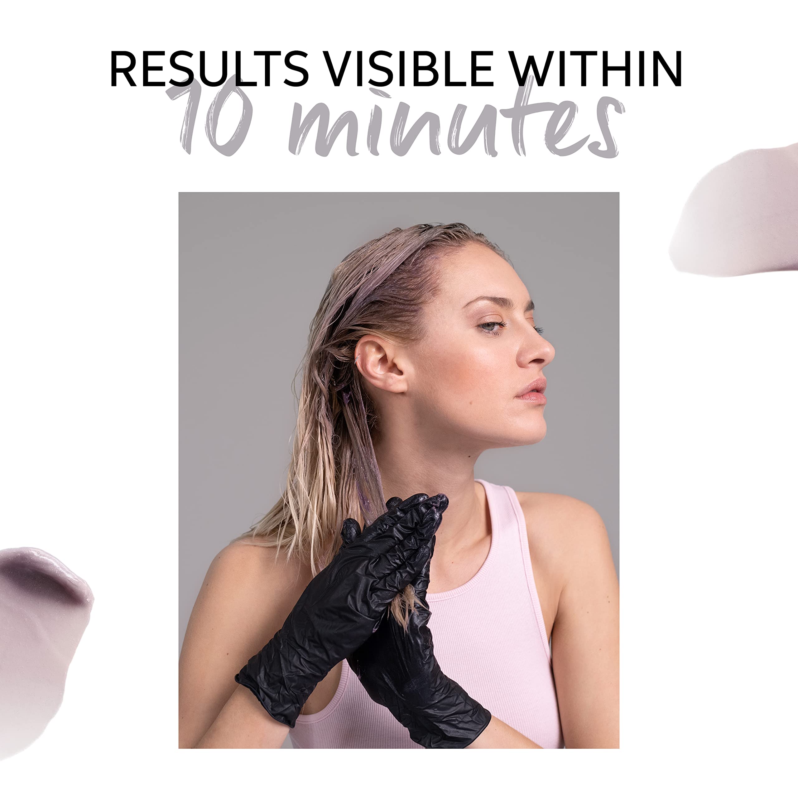 Wella Professionals before and after blonde strands showing pearlescent tone boost