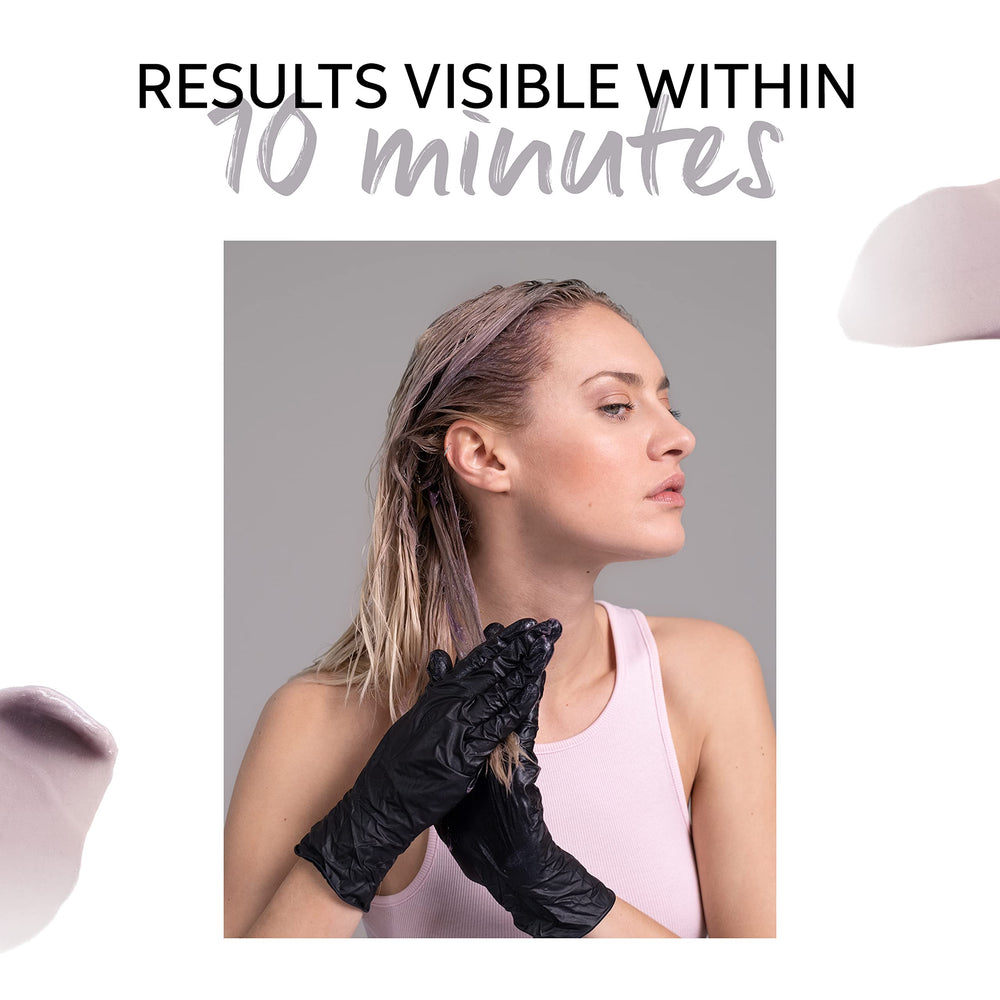 Wella Professionals before and after blonde strands showing pearlescent tone boost