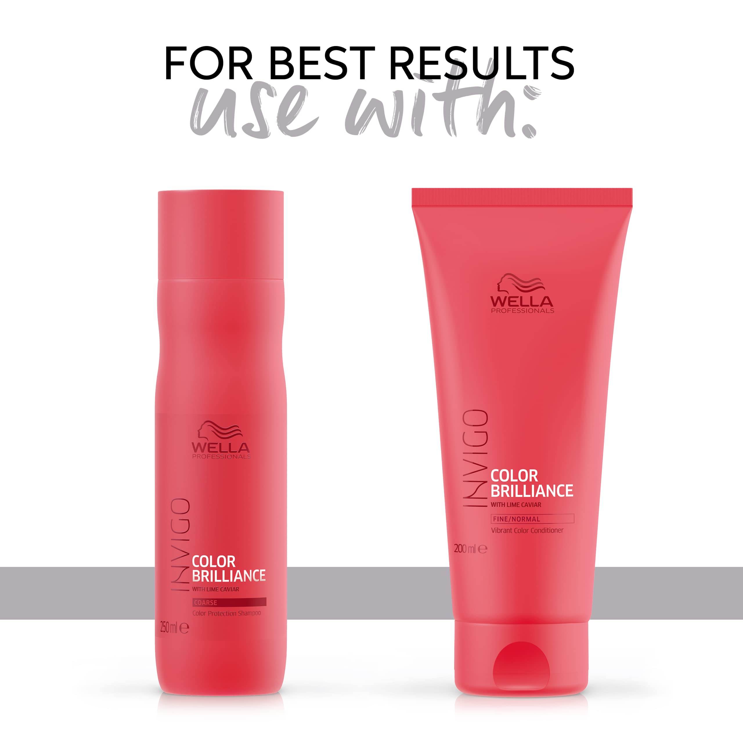 Wella Professionals product next to hand showing actual size for shopper scale comparison