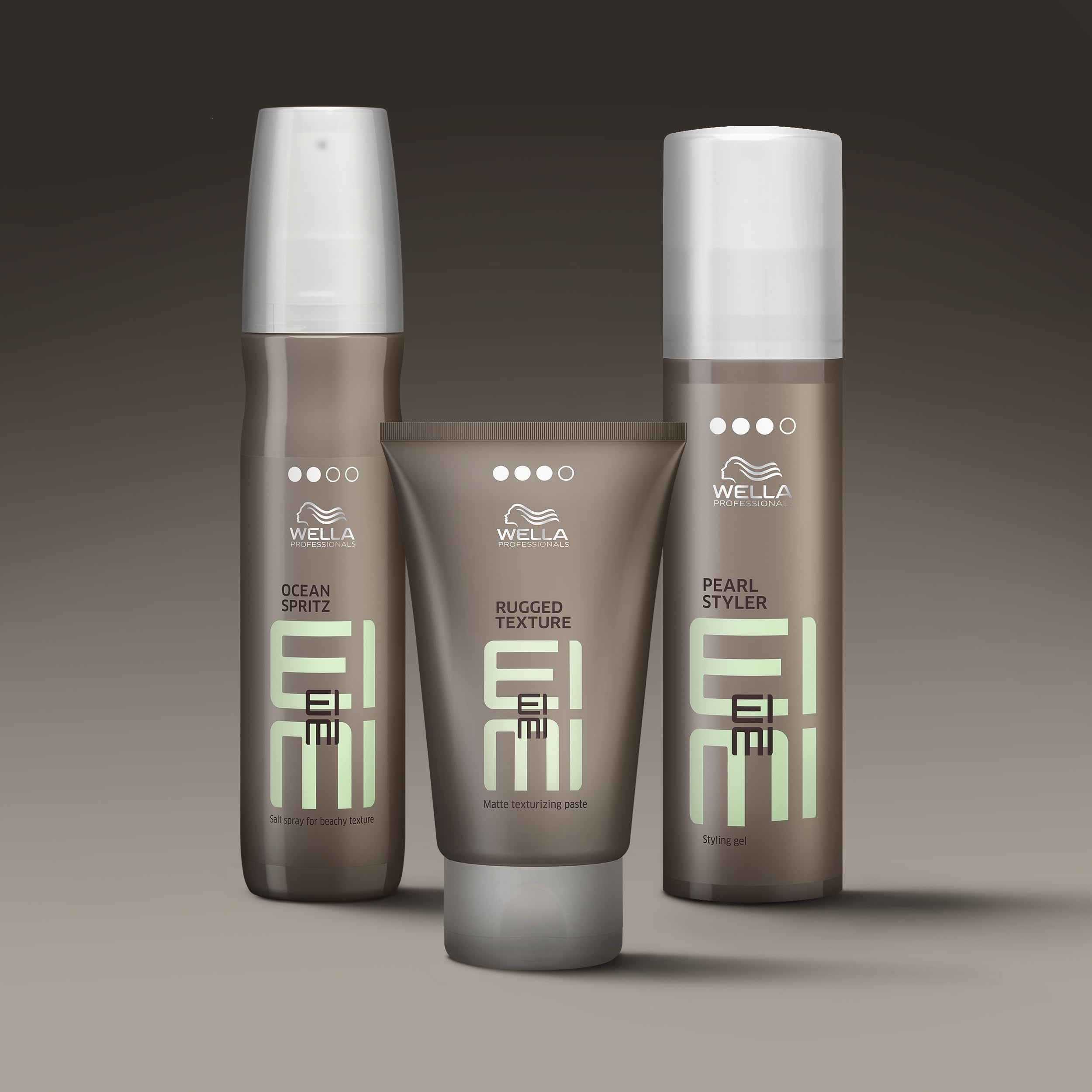 Wella Professionals jar beside a hand for scale showing compact 75ml travel-friendly benefit