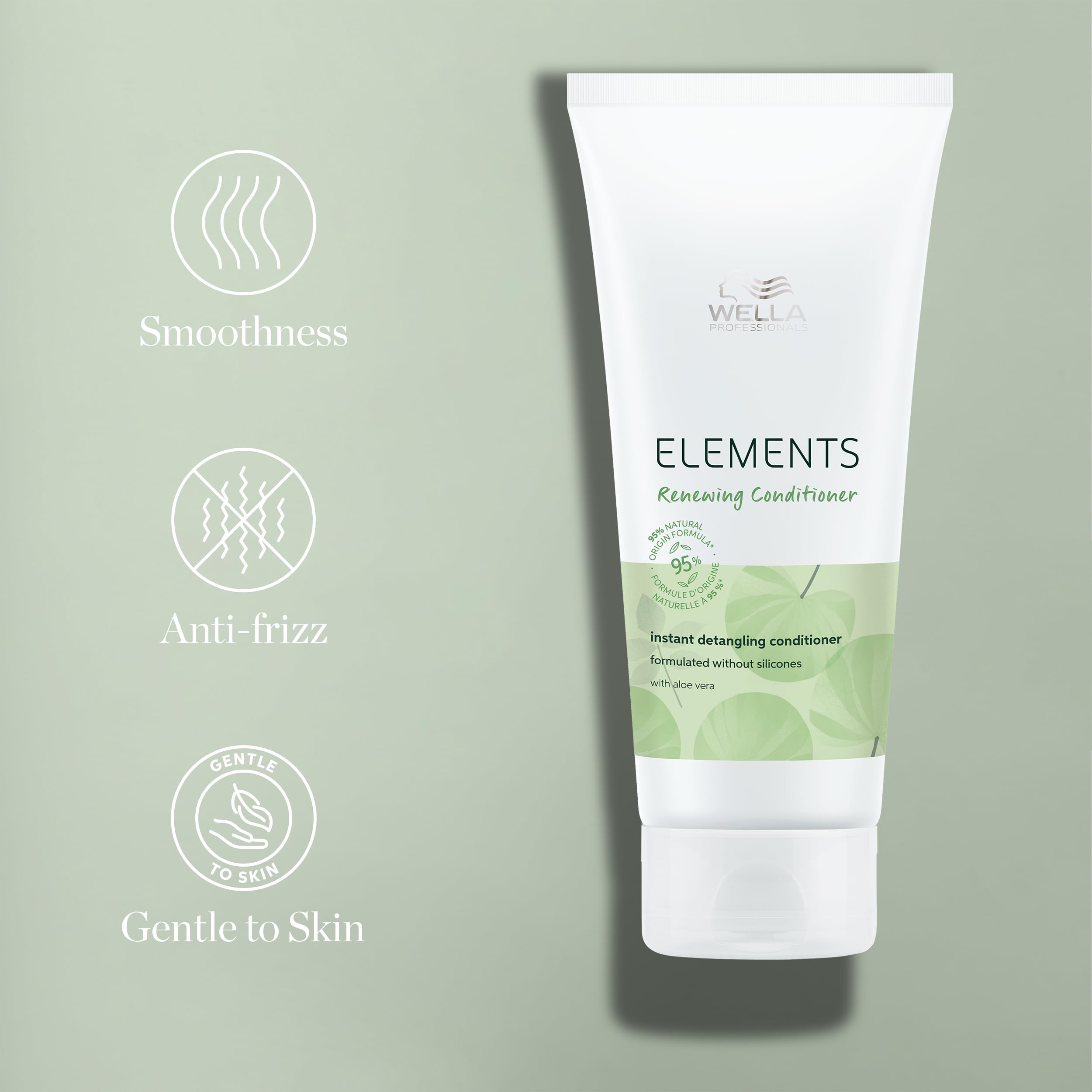 Wella Professionals silicone-free badge emphasizing lightweight, non-greasy finish