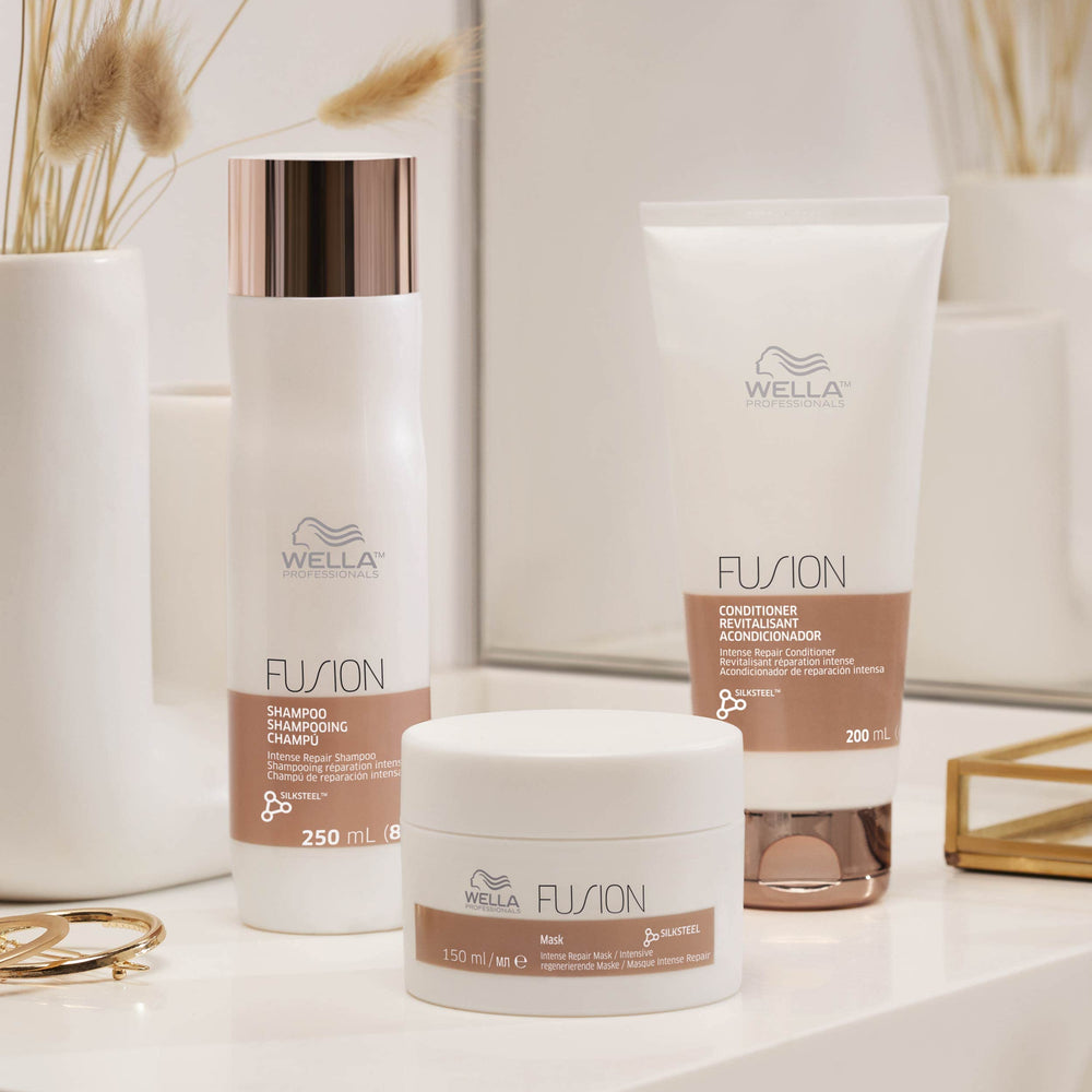 Wella Professionals ingredient display highlighting silk amino acids benefit