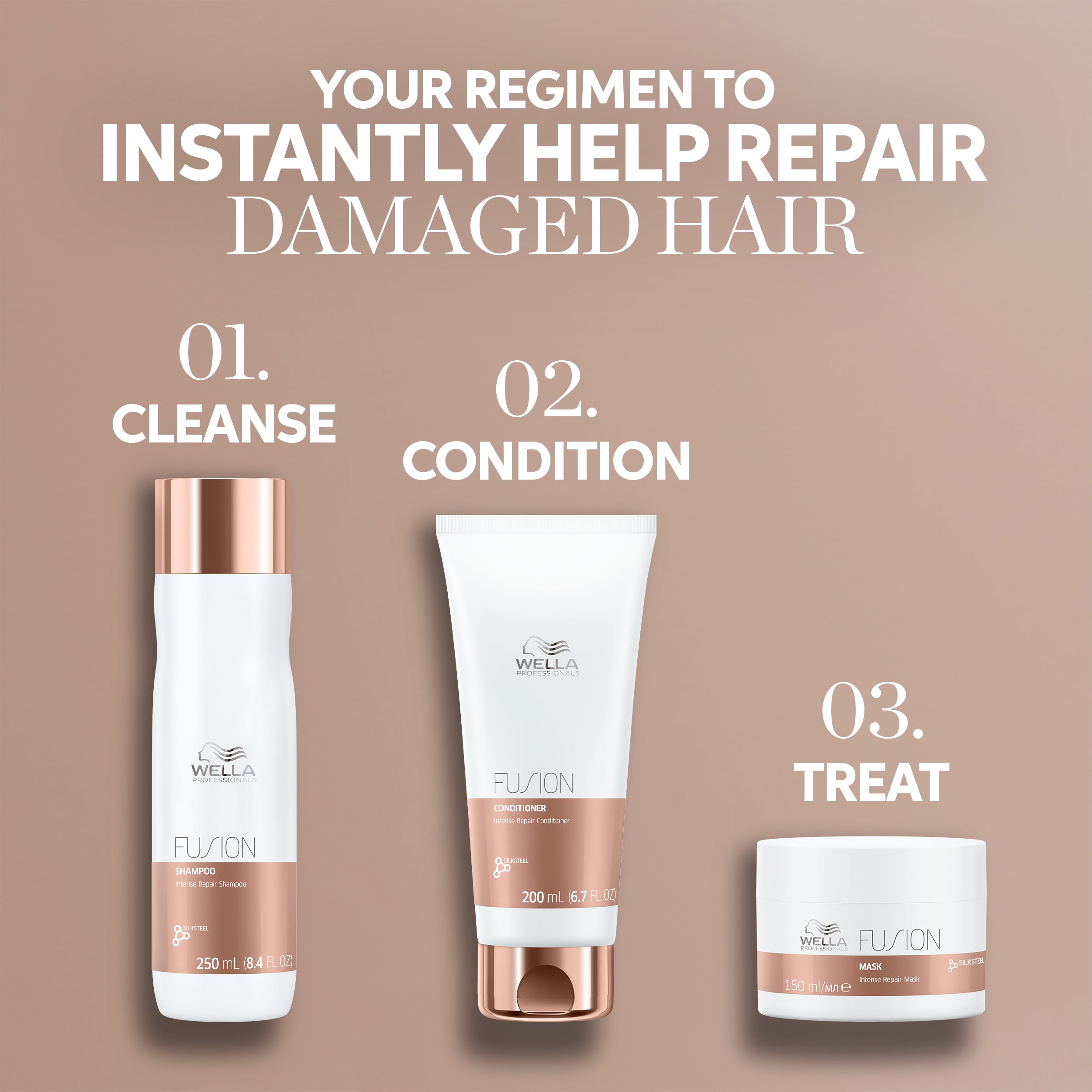 Wella Professionals displayed on bathroom shelf for everyday routine benefit