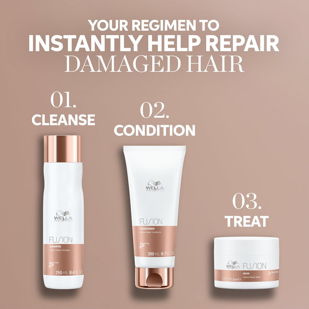Wella Professionals used by stylist in salon to strengthen client hair