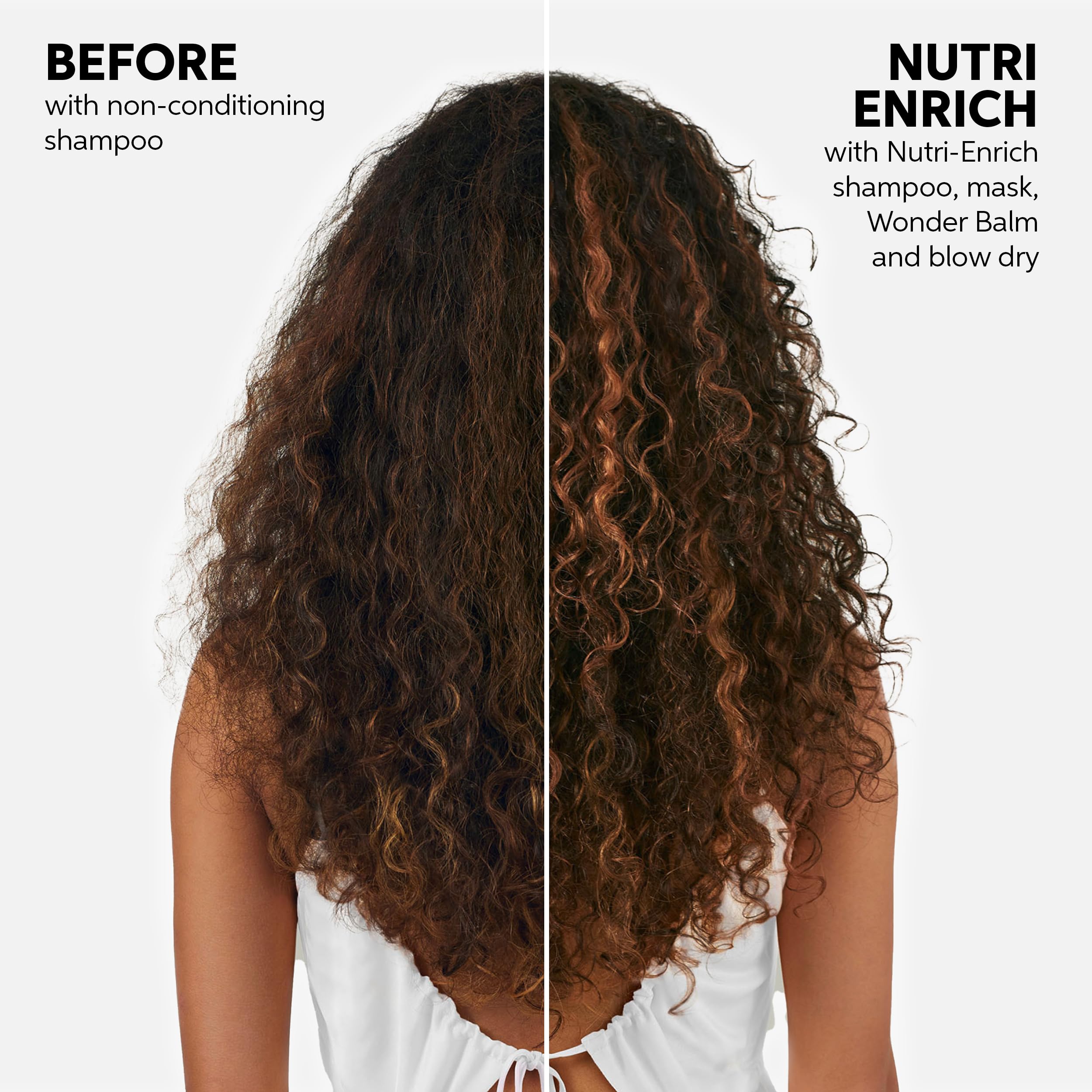 Wella Professionals bottle label detail highlighting Nutri-Enrich-Blend ingredients