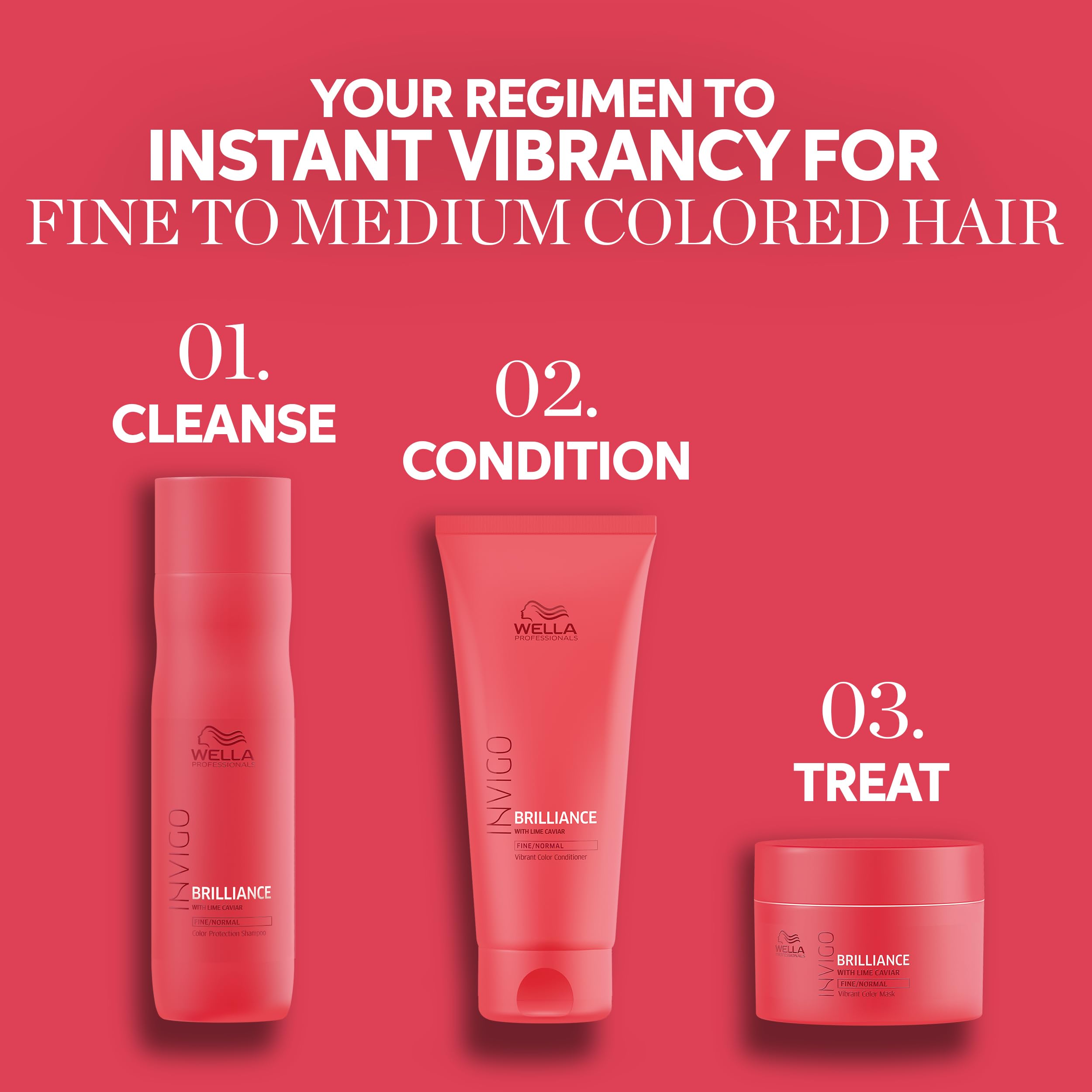 Wella Professionals bottle in hand for scale showing compact size and travel-friendly benefit