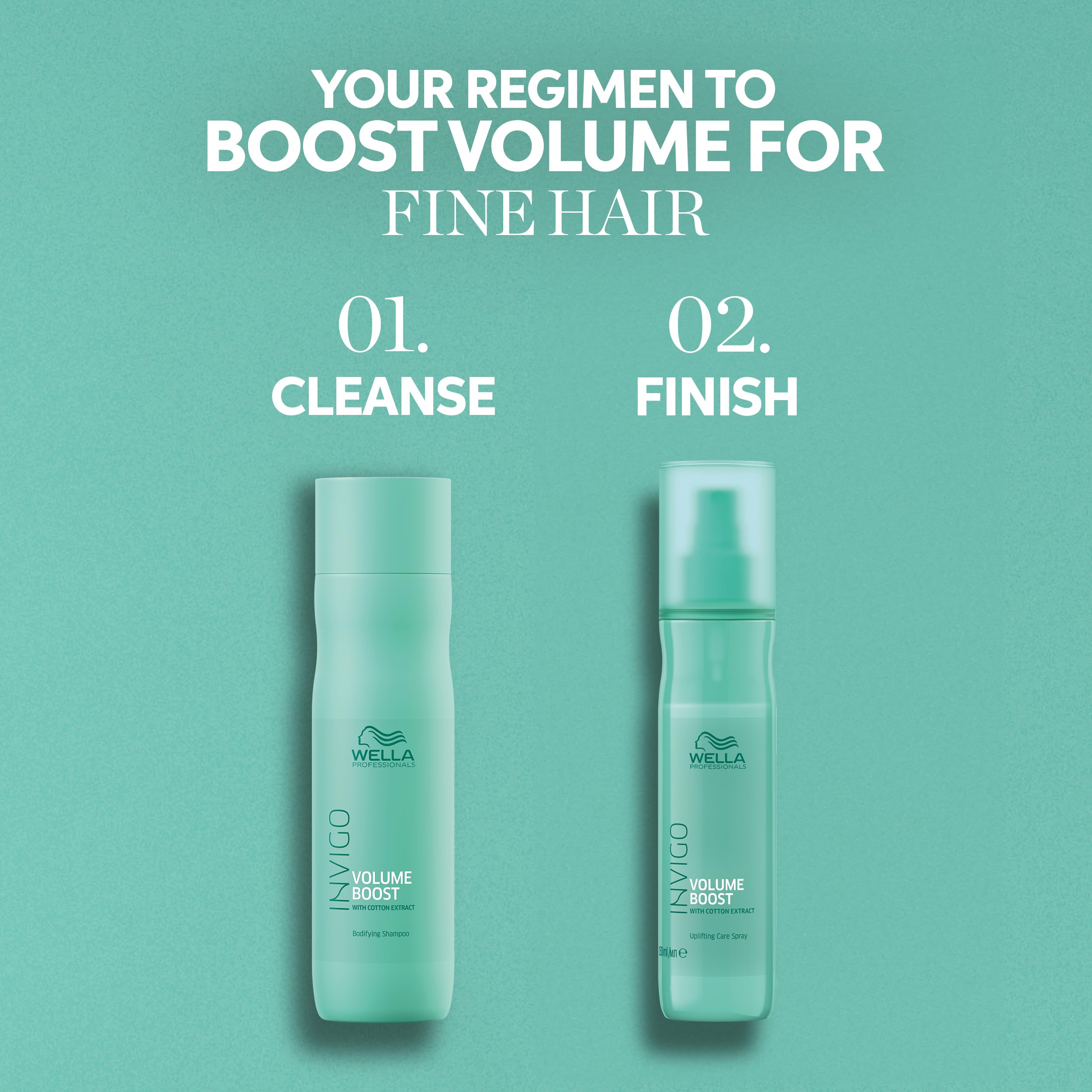 Wella Professionals before and after on fine hair showing added body