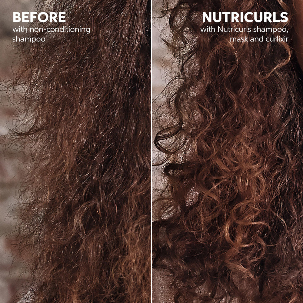 Wella Professionals Nutricurls application on damp hair improving curl shape