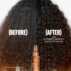Wella Professionals applying serum to mid-lengths and ends for detangling benefit