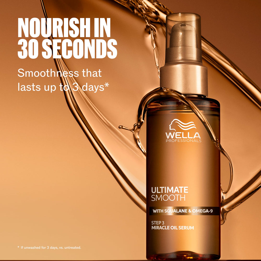 Wella Professionals label detail highlighting squalane and omega-9 ingredients